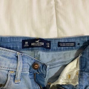 hollister high rise super skinny distressed jeans